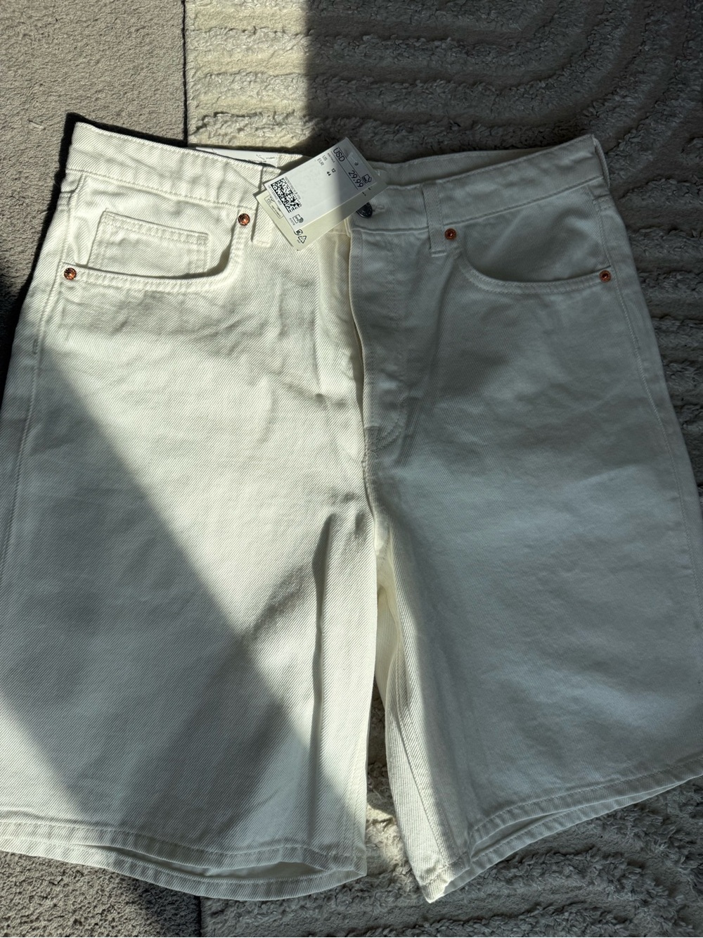 H&M Women’s White Denim Bermuda Shorts